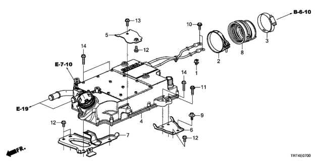 2019 Honda Clarity Fuel Cell Clamp, Air Flow (66) Diagram for 17314-RL0-G01