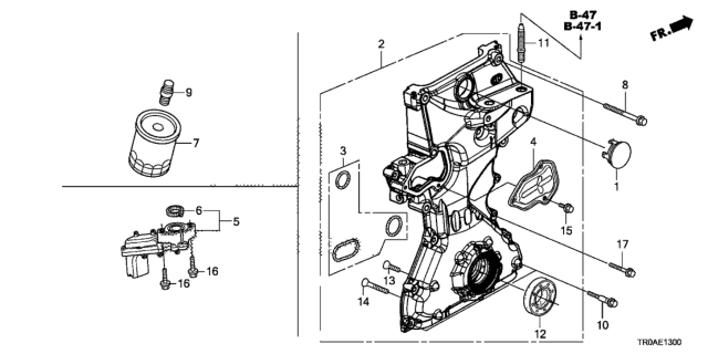 2013 Honda Civic Oil Pump (1.8L) Diagram