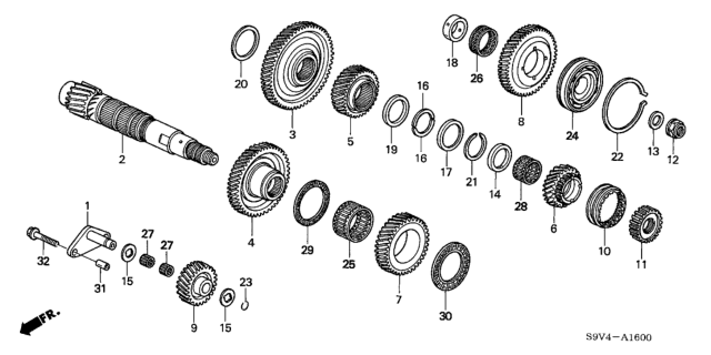 2007 Honda Pilot 5 Door LX (2WD) KA 5AT AT Countershaft Diagram