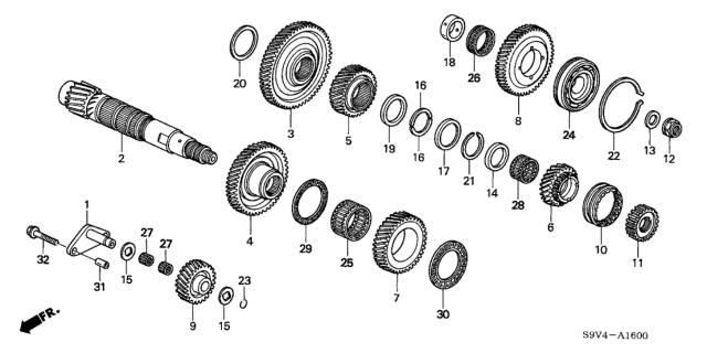 2007 Honda Pilot Washer D (56MM) (1.465) Diagram for 90585-RDK-000