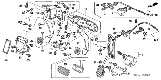 2004 Honda Accord Switch Assembly, Stop & Cruise (Panasonic) Diagram for 36750-SMA-003