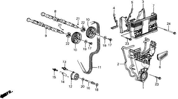 1988 Honda Prelude Oil Seal, 27X43X9 Diagram for 91203-PFB-013