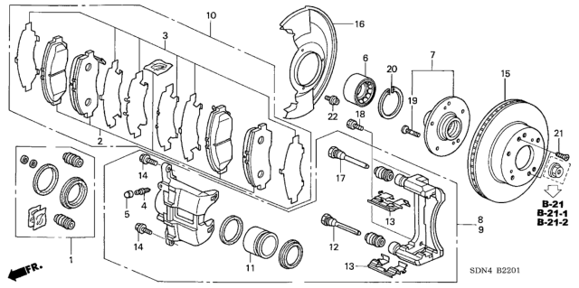 2004 Honda Accord Front Brake Diagram