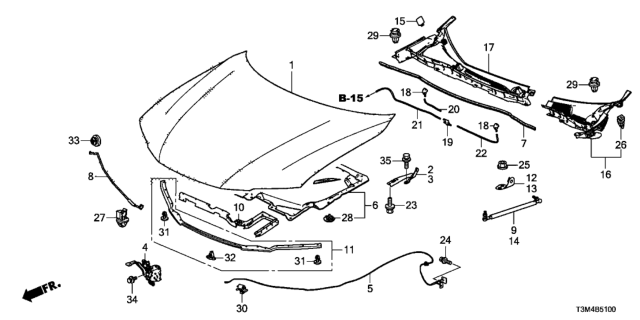 2017 Honda Accord Engine Hood Diagram