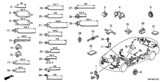 2009 Honda Civic 4 Door GX KA 5AT Harness Band - Bracket Diagram