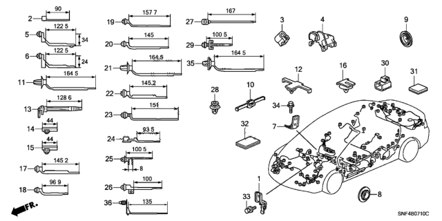 2006 Honda Civic Harness Band - Bracket Diagram