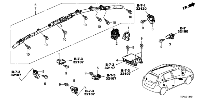 2019 Honda Fit SRS Unit Diagram