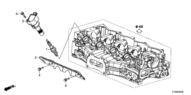 2021 Honda HR-V 5 Door EX-L (2WD) KA CVT Plug Hole Coil - Plug Diagram