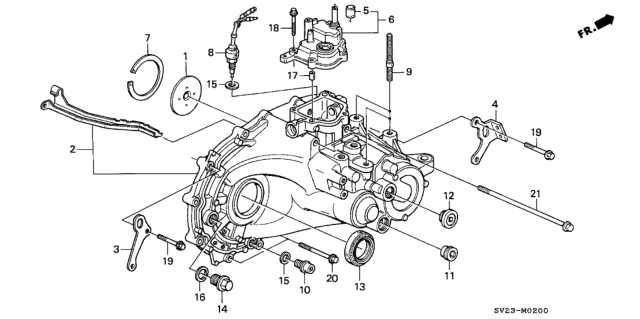 1997 Honda Accord MT Transmission Housing Diagram