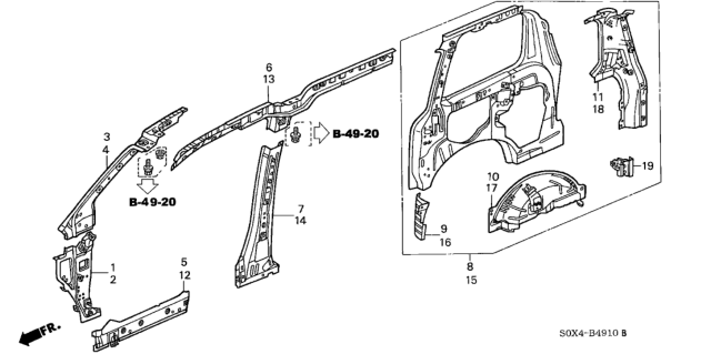 2001 Honda Odyssey Inner Panel Diagram