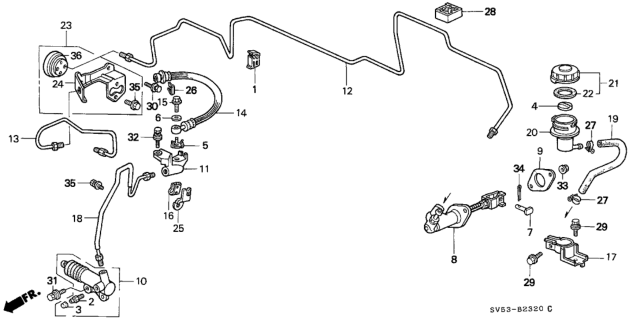 1996 Honda Accord Clutch Master Cylinder Diagram