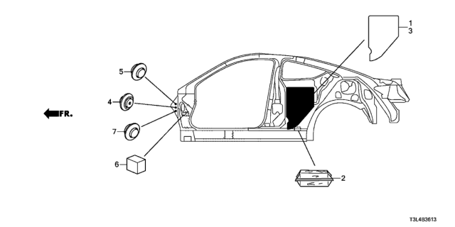 2016 Honda Accord Block,FR Plr Inn Diagram for 91616-T2A-A00