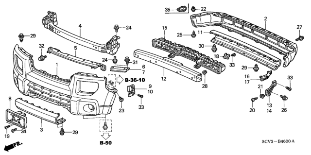 2005 Honda Element Bumpers Diagram