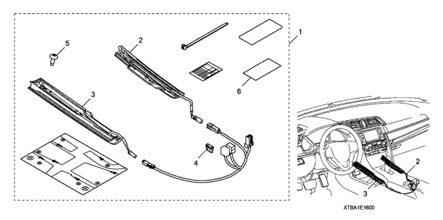 2019 Honda Civic Console Illumination (Blue) Diagram