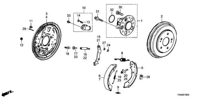 2013 Honda Fit EV Plate, Left Rear Brake Back Diagram for 43120-TX9-A01