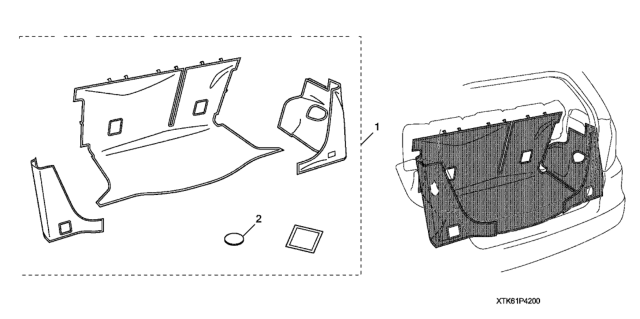 2013 Honda Fit Cargo Liner Diagram