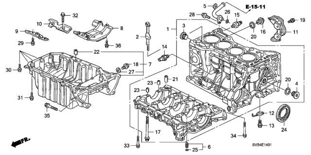 2010 Honda Civic Plate B, Baffle Diagram for 11222-RAA-A00