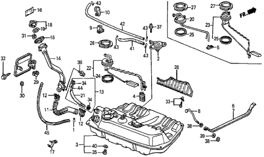 1985 Honda Prelude Meter Unit, Fuel (Northland Silver) Diagram for 37800-SB0-023