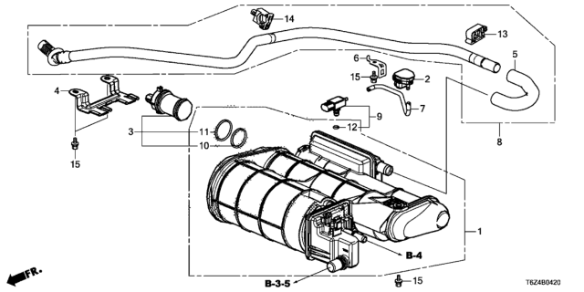 2020 Honda Ridgeline Set, Canister Assembly Diagram for 17011-TG7-A11