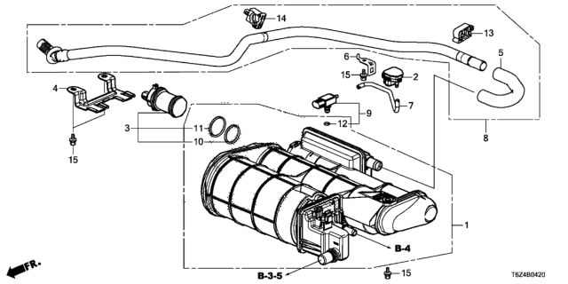 2017 Honda Ridgeline Tube, Pressure Sensor Diagram for 17382-T6Z-A00