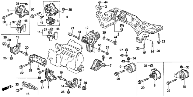 1994 Honda Del Sol Engine Mount Diagram