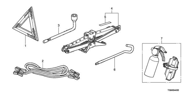 2013 Honda Civic Tools - Jack Diagram