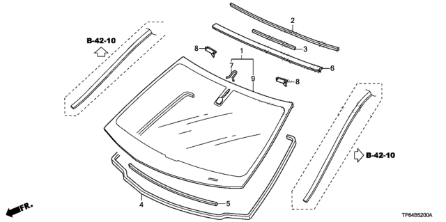 2010 Honda Crosstour Front Windshield Diagram