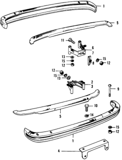 1973 Honda Civic 2 Door ** (1200) ** 4MT Bumper Diagram