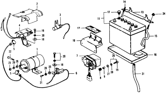 1977 Honda Civic Collar Diagram for 31402-659-003