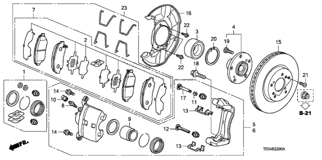 2009 Honda Accord Front Brake Diagram