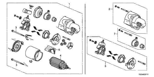 2017 Honda Civic Starter Motor (Mitsuba) Diagram