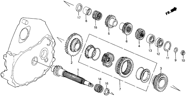 1989 Honda Civic 5 Door ** (WAGOVAN) KA 5MT MT Countershaft 2WD Diagram