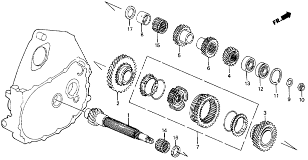 1991 Honda Civic Gear Set, Countershaft Second Diagram for 23432-PL3-903