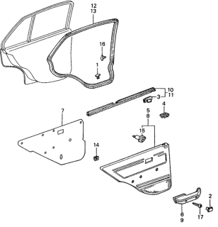 1983 Honda Civic Seal, RR. Door Hole Diagram for 76826-SA1-010