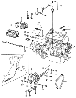 1982 Honda Civic Alternator - Starter  - Temperature Sensor Diagram