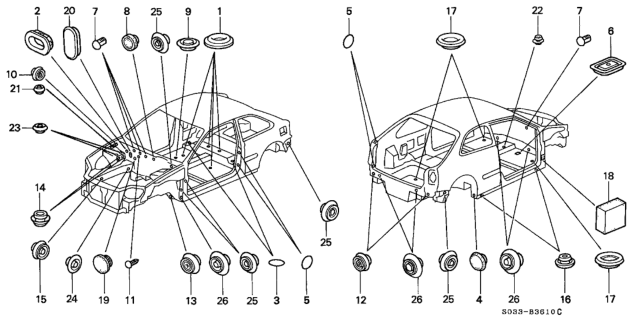 2000 Honda Civic Grommet Diagram