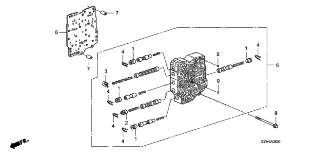 2012 Honda Pilot 5 Door EX-L (2WD) KA 5AT AT Secondary Body Diagram