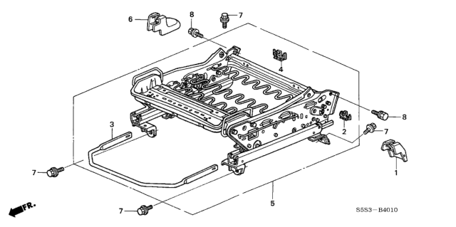 2002 Honda Civic Front Seat Components (Driver Side) Diagram