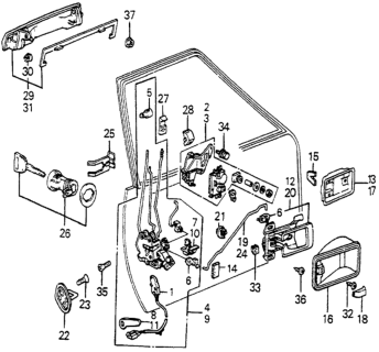 1985 Honda Accord Front Door Locks Diagram