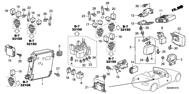 2009 Honda S2000 Control Unit (Cabin) Diagram