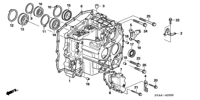 2009 Honda Civic 2 Door EX-L (NAVIGATION) KA 5AT Transmission Case Diagram