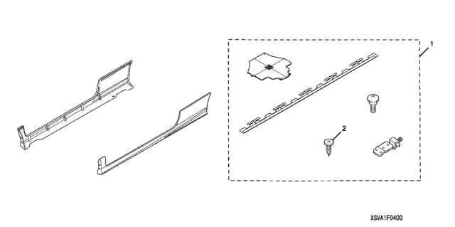 2008 Honda Civic Spoiler, Side Under (Royal Blue Pearl) Diagram for 08F04-SVA-160