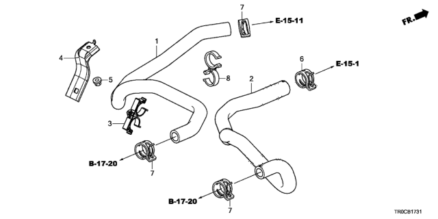 2014 Honda Civic Water Hose (2.4L) Diagram