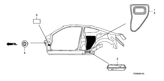 2011 Honda Accord Seal R, Quarter Hole Diagram for 74514-TE0-A01