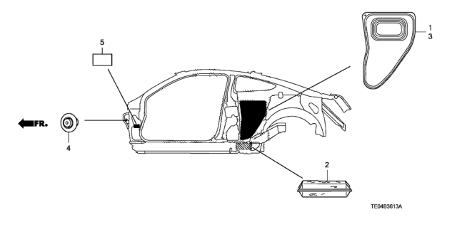 2011 Honda Accord 2 Door EX KA 5MT Grommet (Side) Diagram
