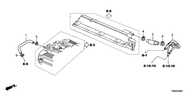2017 Honda Odyssey Pipe, Breather Diagram for 17137-RGW-A00