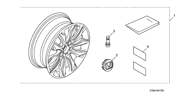 2016 Honda Civic Cap Assy., Wheel Center Diagram for 08W17-TBA-10003