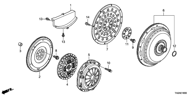 2012 Honda Accord Cover, Clutch Case Diagram for 21350-PRB-000