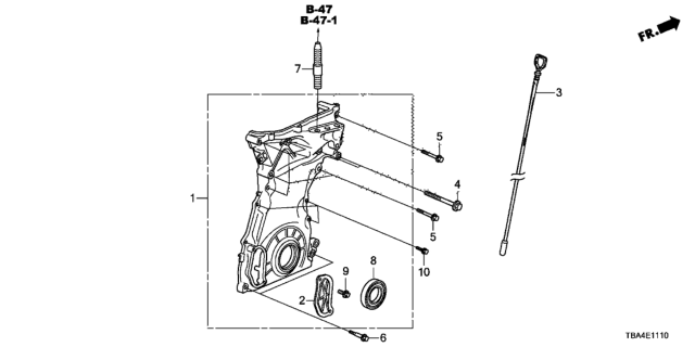 2016 Honda Civic Case Assembly, Chain Diagram for 11410-59B-000