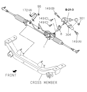 1999 Honda Passport P.S. Gear Box Diagram 1